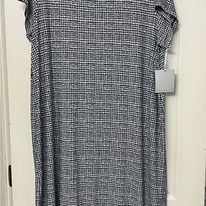 Paraphrase Monochrome Check Midi Dress